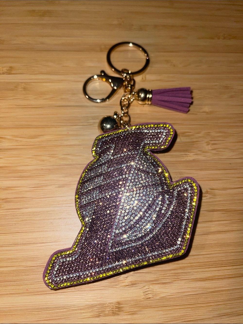 NBA - LA Lakers Puff Rhinestone Keychain Bag Charm